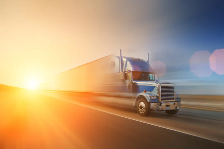 Truck on highway. California, USA